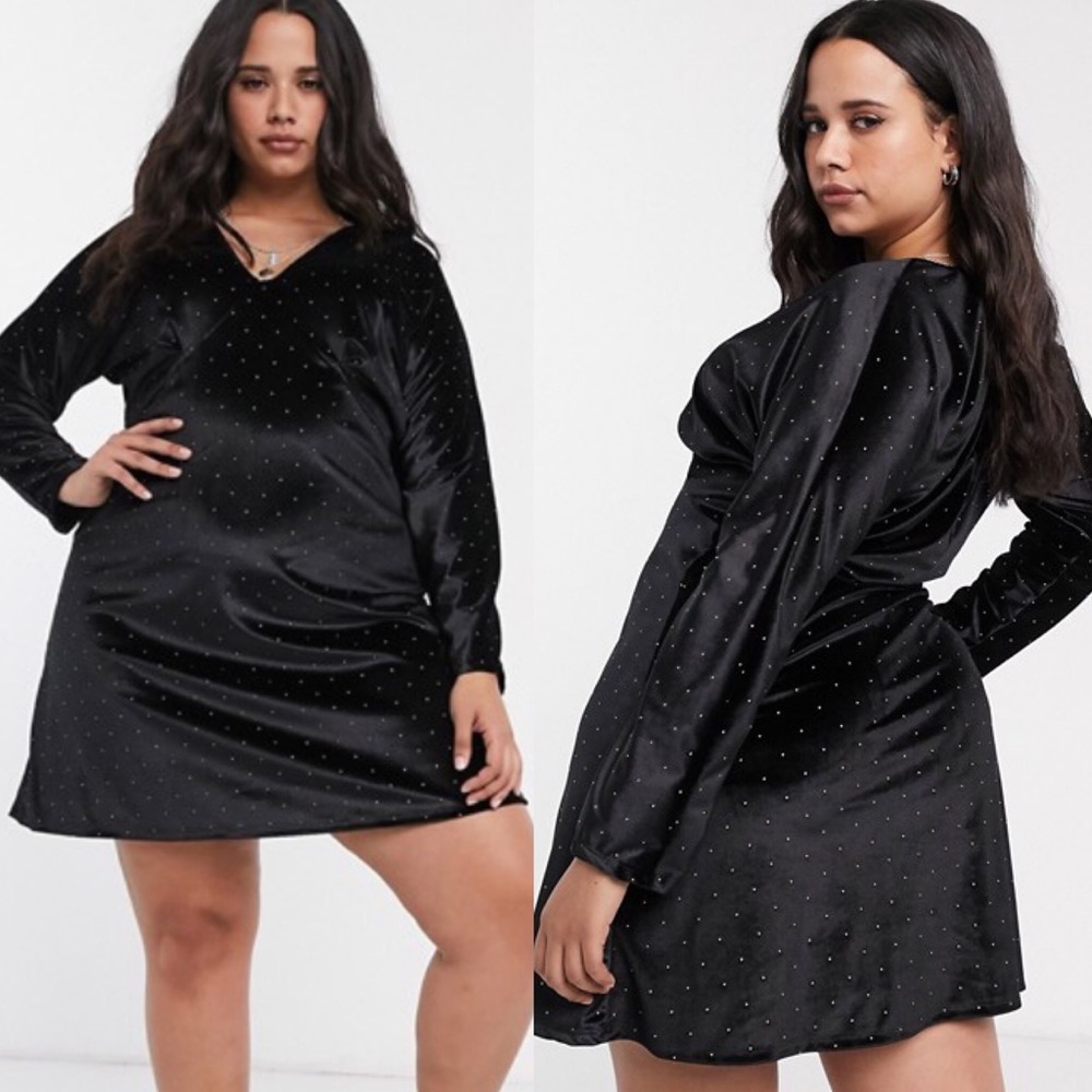 ASOS curve velvet mini dress